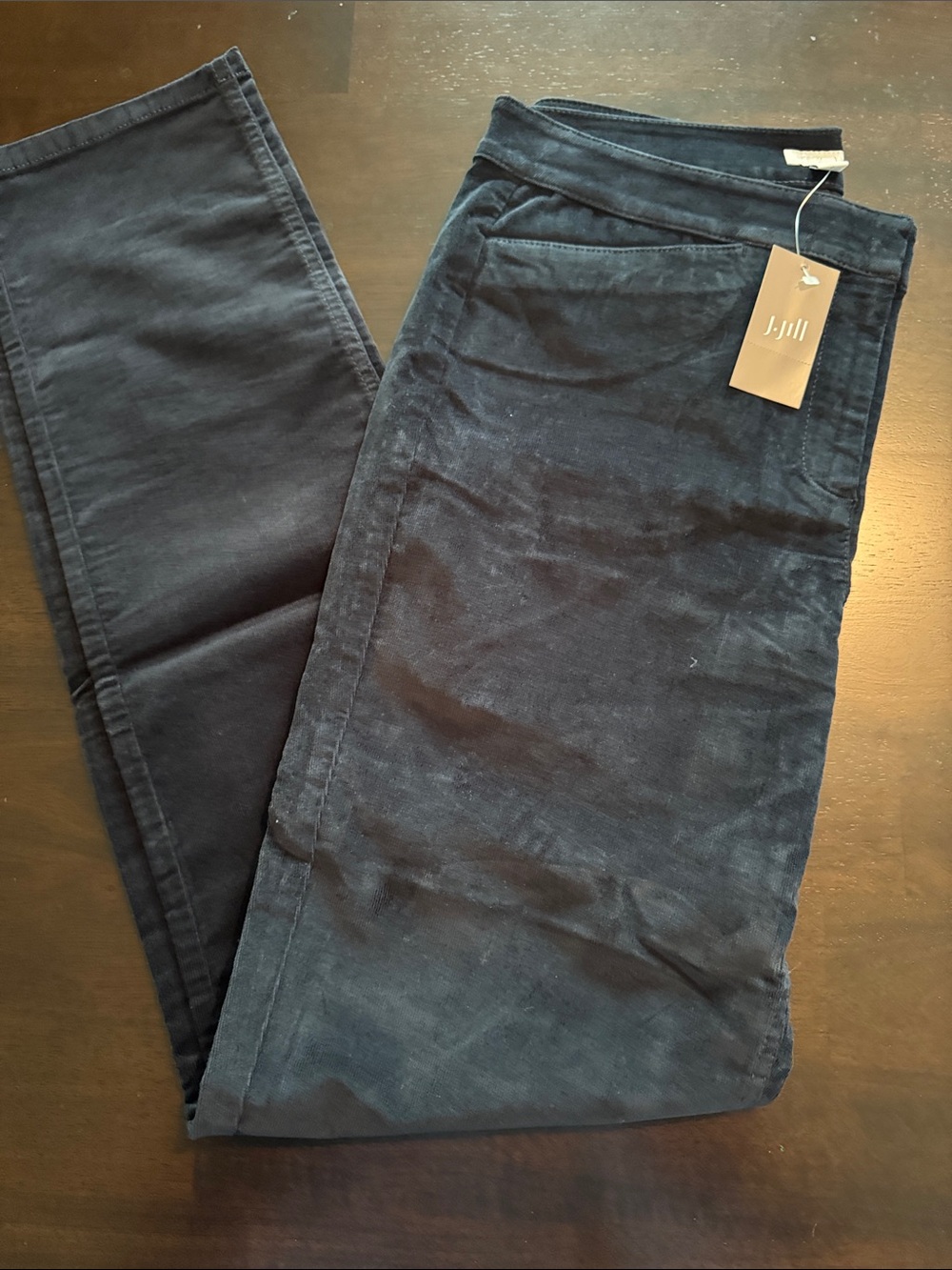 J. Jill Women’s Navy Velveteen Pants - Classic Slim Fit